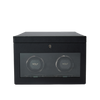 Wolf 1834 British Racing Double Watch Winder with Storage Black Leather Hardy Brothers Jewellers