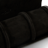 Wolf 1834 British Racing Triple Watch Roll Black Leather Hardy Brothers Jewellers